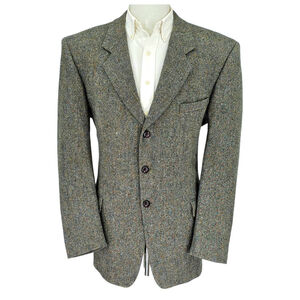 Americana Heritage Donegal Tweed Blazer Mens 44L Green Wool Sport Coat